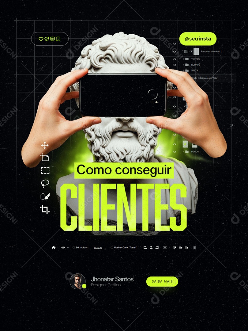 Marketing Digital Como Conseguir Clientes Social Media PSD Editável