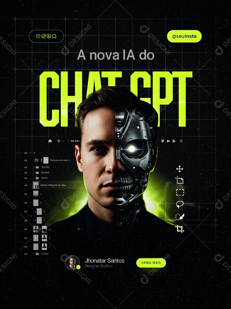 Marketing Digital A Nova IA do Chat GPT Social Media PSD Editável