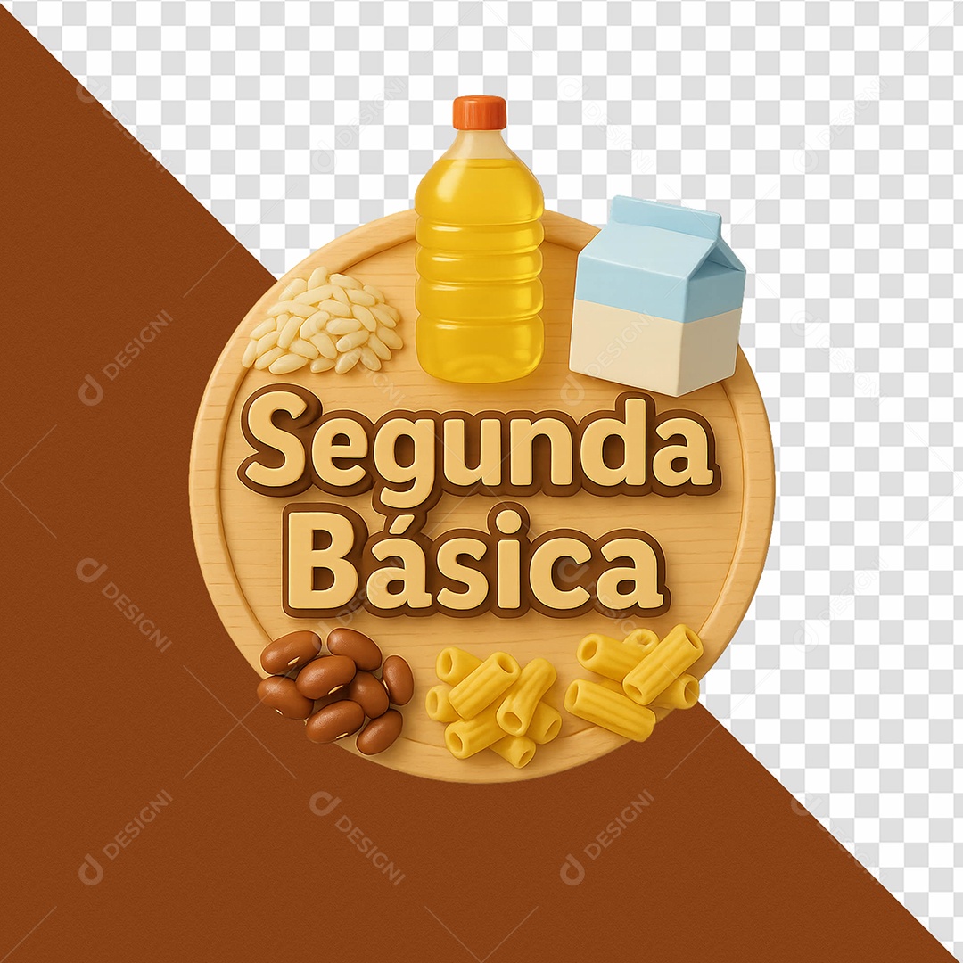 Selo 3D Segunda Básica Para Composição PSD