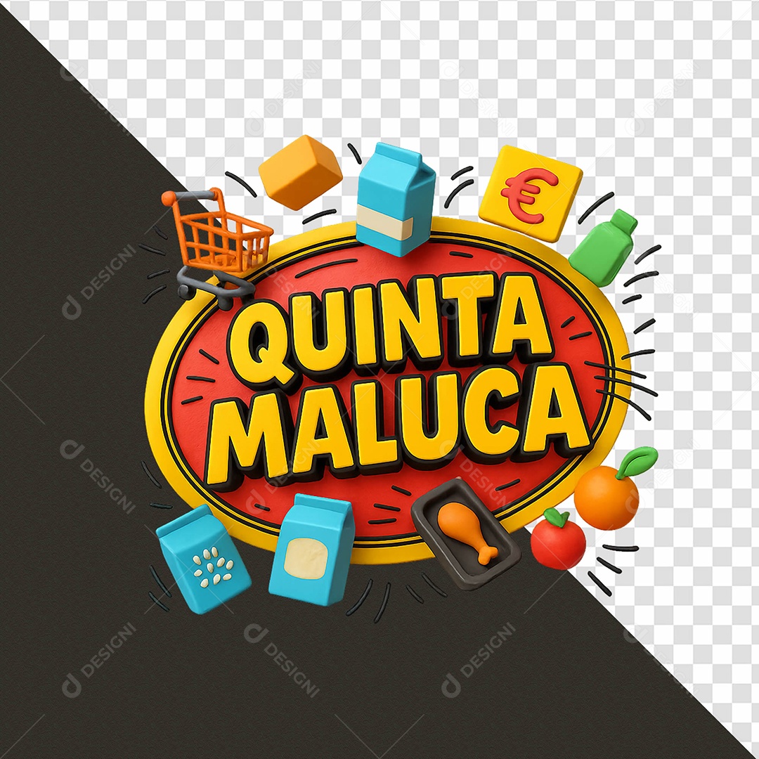 Selo 3D Quinta Maluca Para Composição PSD