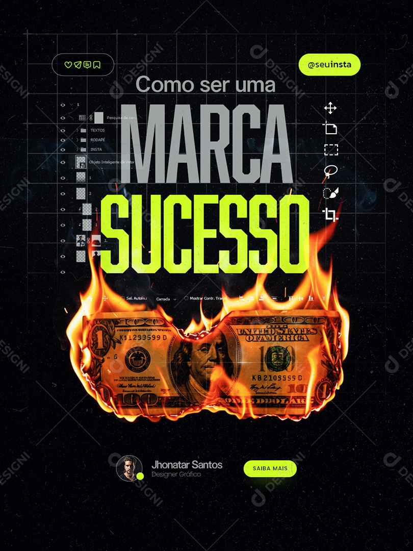 Marketing Digital Como Ser Uma Marca Sucesso Social Media PSD Editável