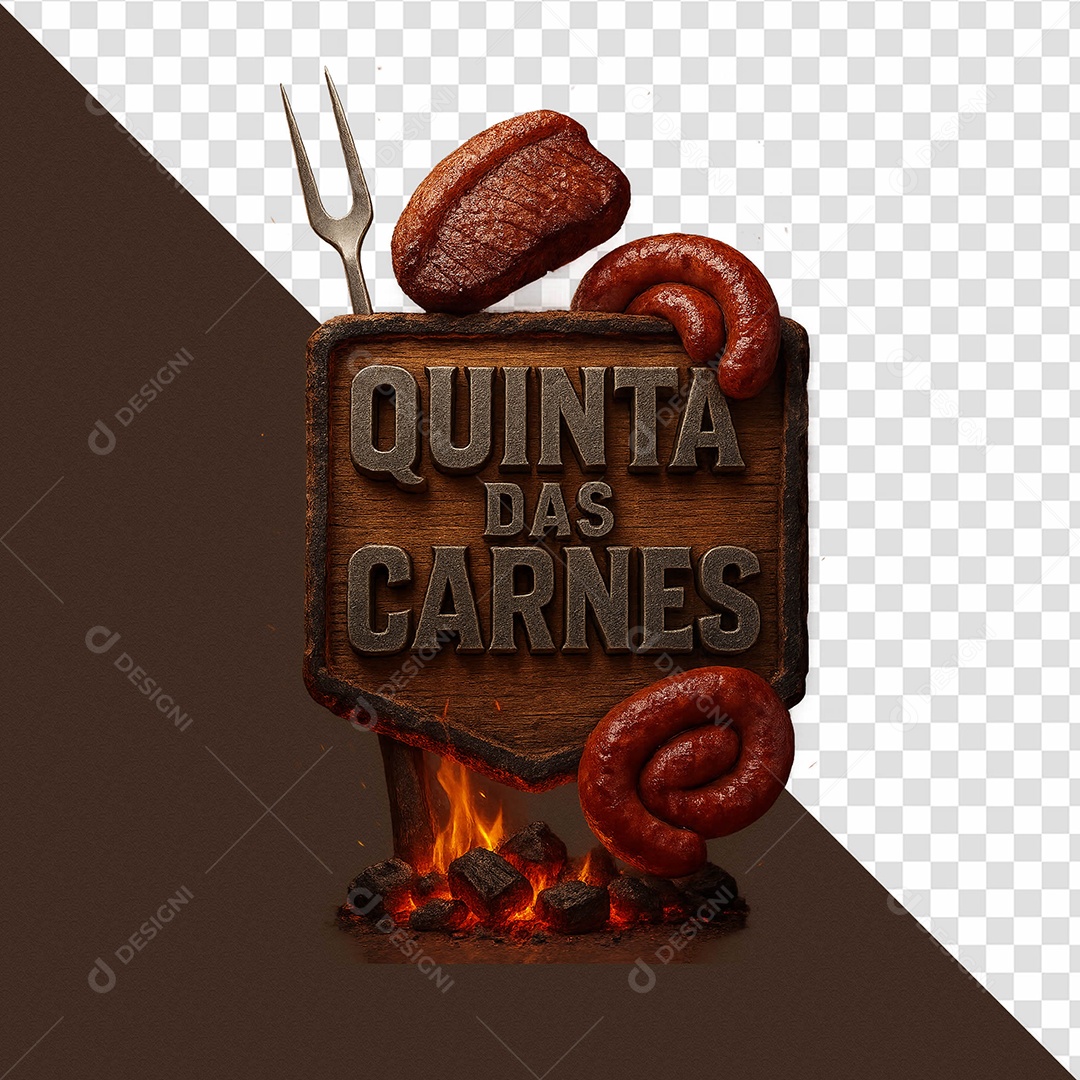 Selo 3D Quinta De Carne Para Composição PSD
