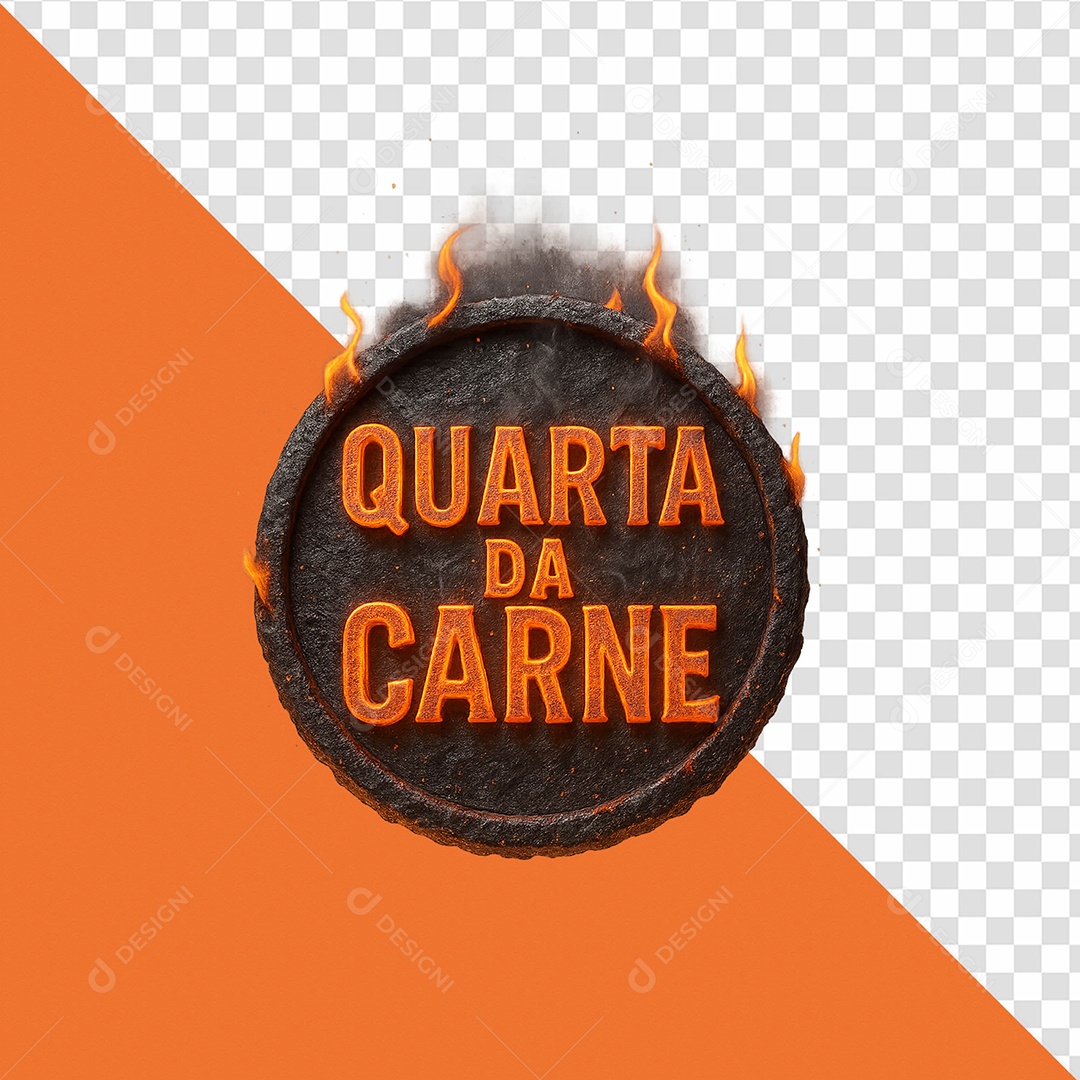 Selo 3D Quarta De Carne Para Composição PSD