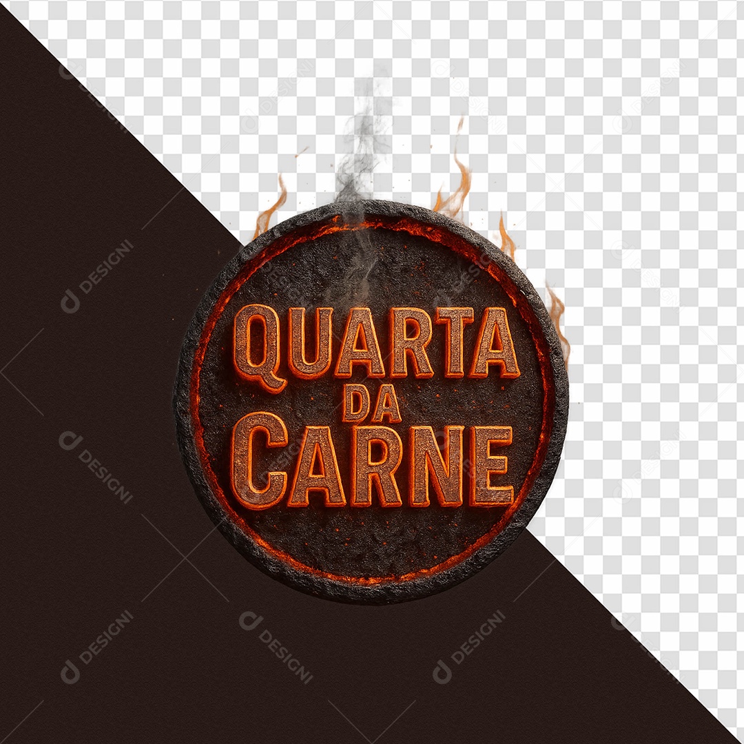 Selo 3D Quarta De Carne Para Composição PSD