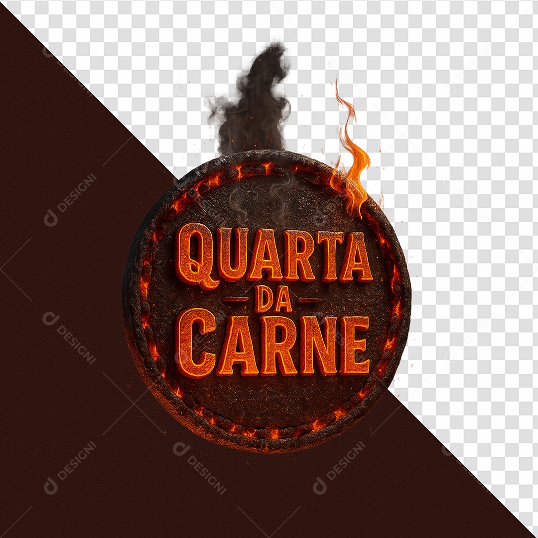 Selo 3D Quarta De Carne Para Composição PSD