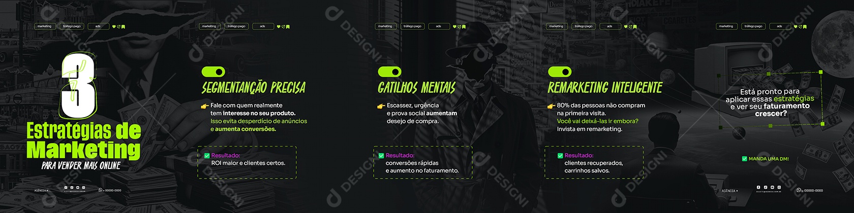 Carrossel Marketing Digital Trafego Pago Social Media PSD Editável