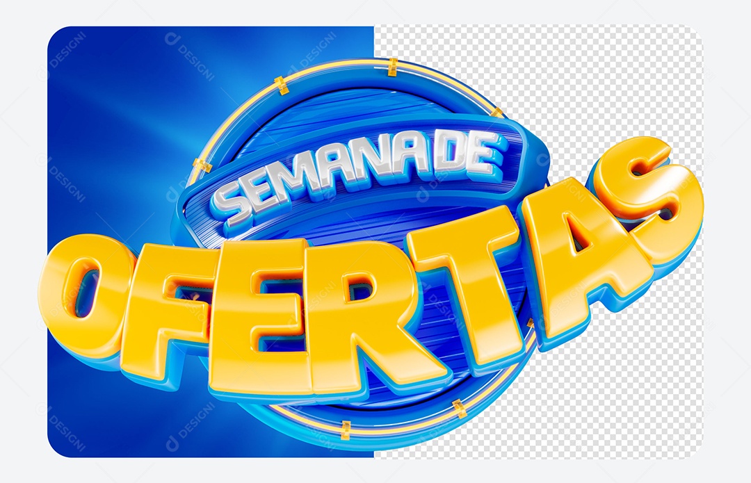 Selo 3D Semana de Ofertas Para Composição PSD