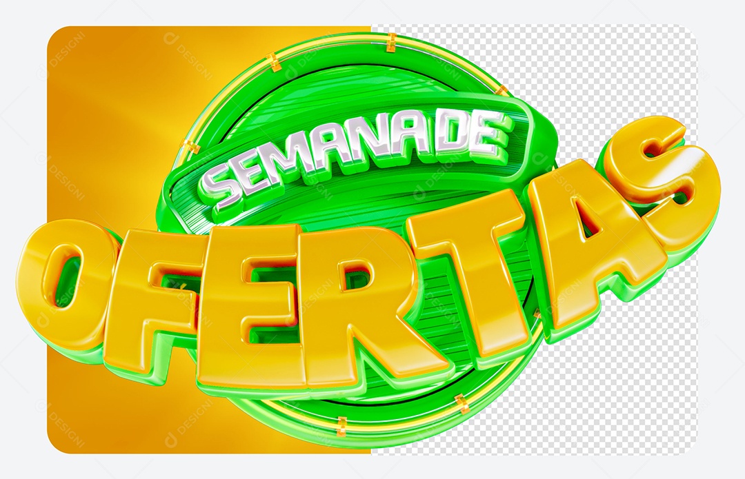 Selo 3D Semana de Ofertas Para Composição PSD