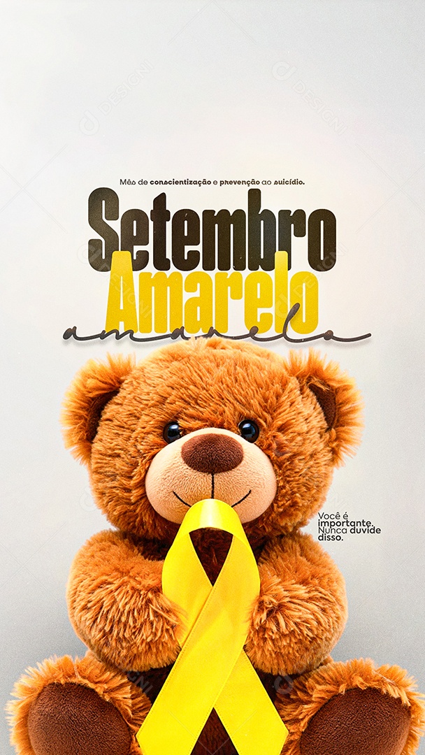 Story Setembro Amarelo Mês de Prevenção ao Suicídio Social Media PSD Editável