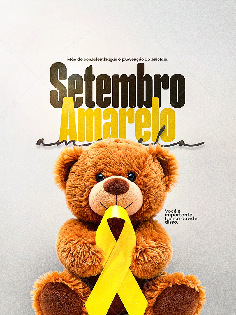 Setembro Amarelo Mês de Prevenção ao Suicídio Social Media PSD Editável