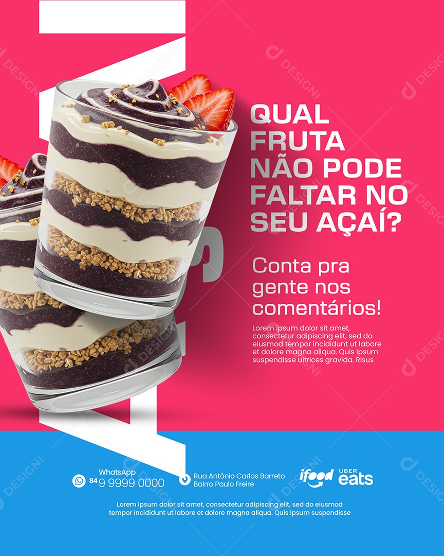 Açaiteria Qual Fruta Não Pode Faltar No Seu Açaí Social Media PSD Editável