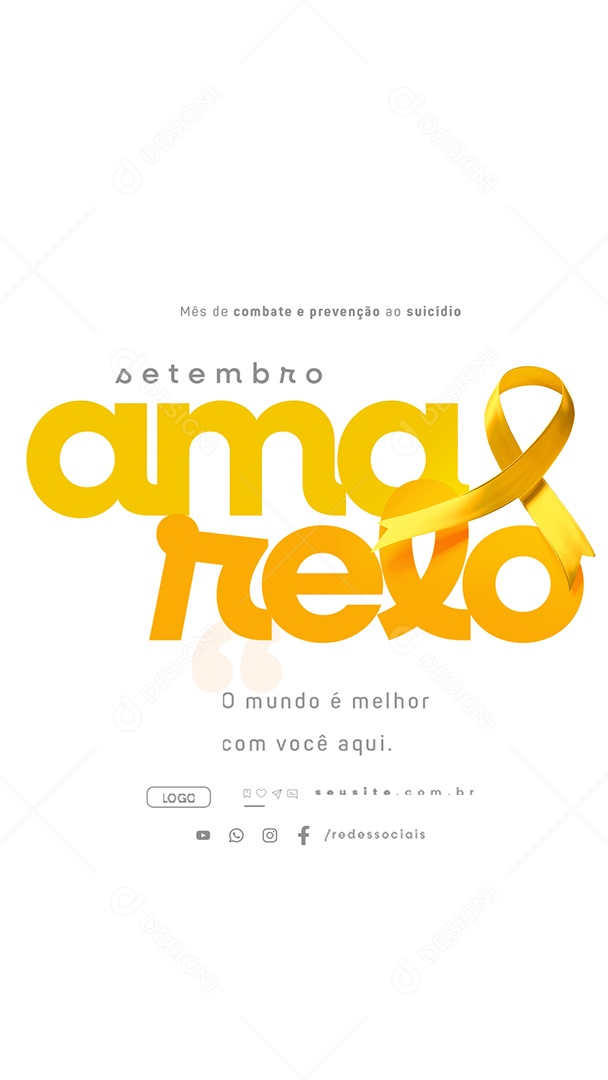 Story Setembro Amarelo Mês de Combate e Prevenção ao Suicídio Social Media PSD Editável