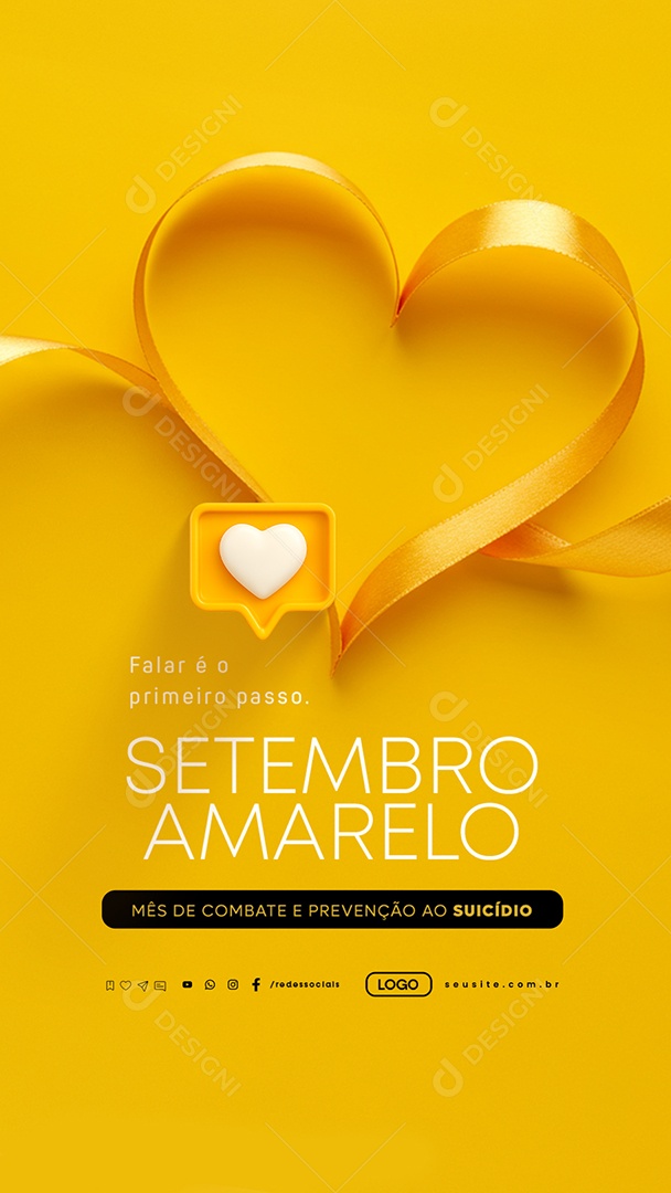Story Setembro Amarelo Falar é o Primeiro Passo Social Media PSD Editável