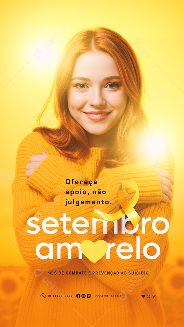 Story Setembro Amarelo Ofereça Apoio Social Media PSD Editável