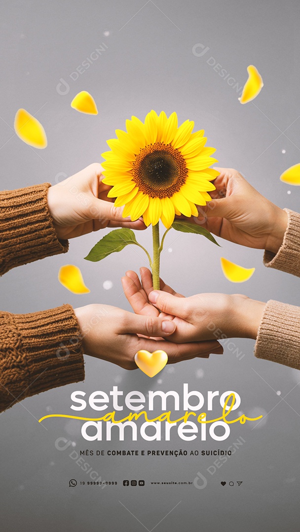 Story Setembro Amarelo Mês de Combate e Prevenção ao Suicídio Social Media PSD Editável