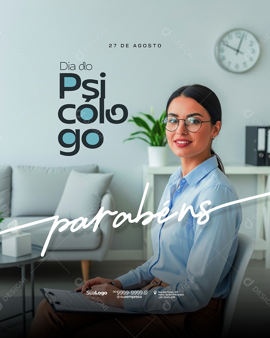 Dia Do Psicólogo 25 de Agosto Social Media PSD Editável