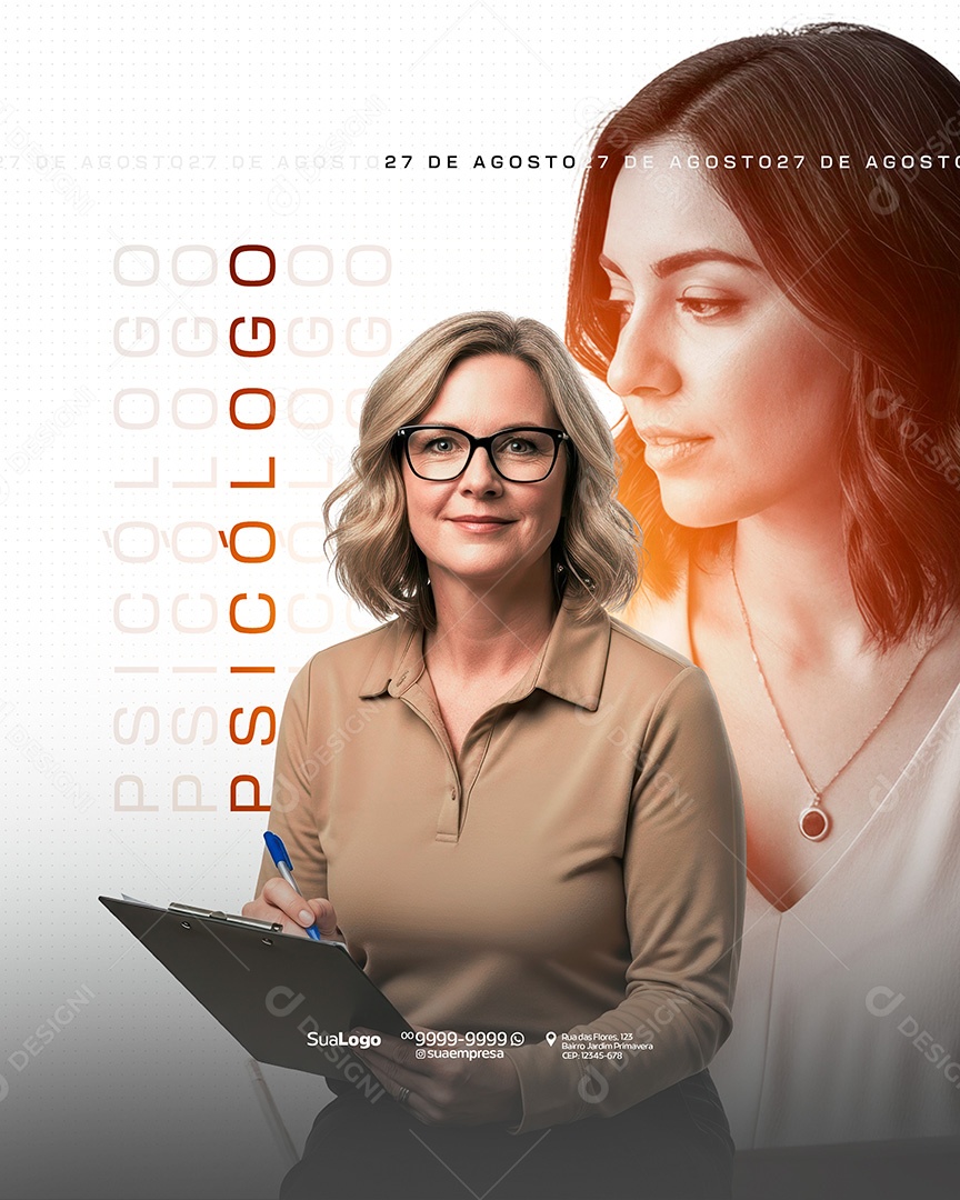Dia Do Psicólogo 25 de Agosto Social Media PSD Editável