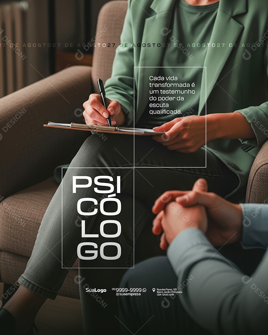 Dia Do Psicólogo 25 de Agosto Social Media PSD Editável