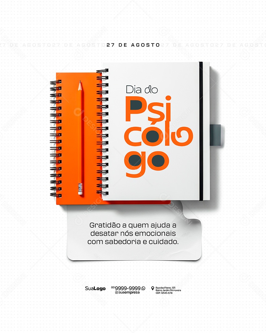 Dia Do Psicólogo 25 de Agosto Social Media PSD Editável