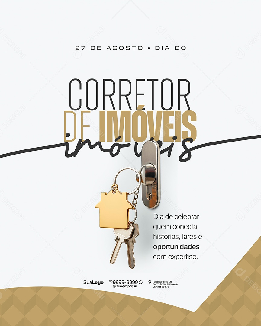 Dia do Corretor de Imóveis 27 de Agosto Social Media PSD Editável