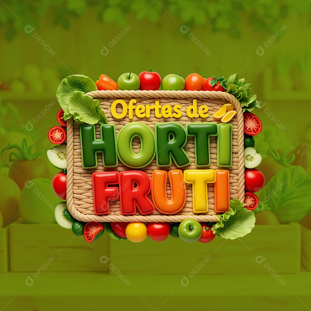 Ofertas De Hortifruti Selo 3D Para Composição PSD