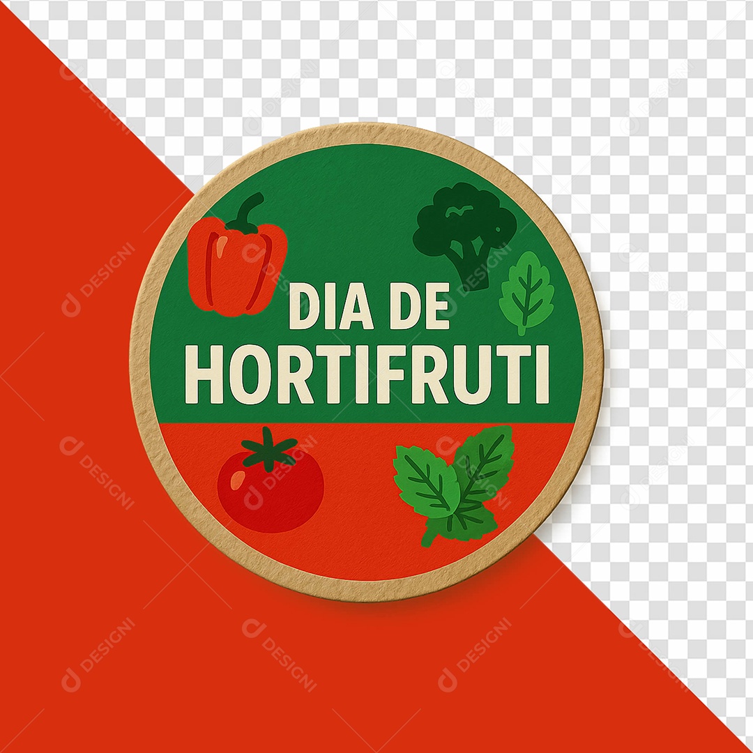 Dia De Hortifruti Selo 3D Para Composição PSD