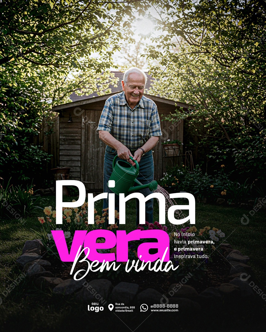 Bem Vindo Primavera Social Media PSD Editável