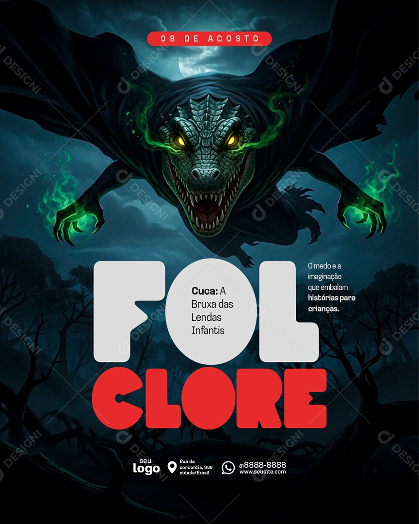 Dia do Folclore 22 de Agosto Social Media PSD Editável