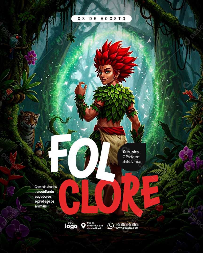 Dia do Folclore 22 de Agosto Social Media PSD Editável