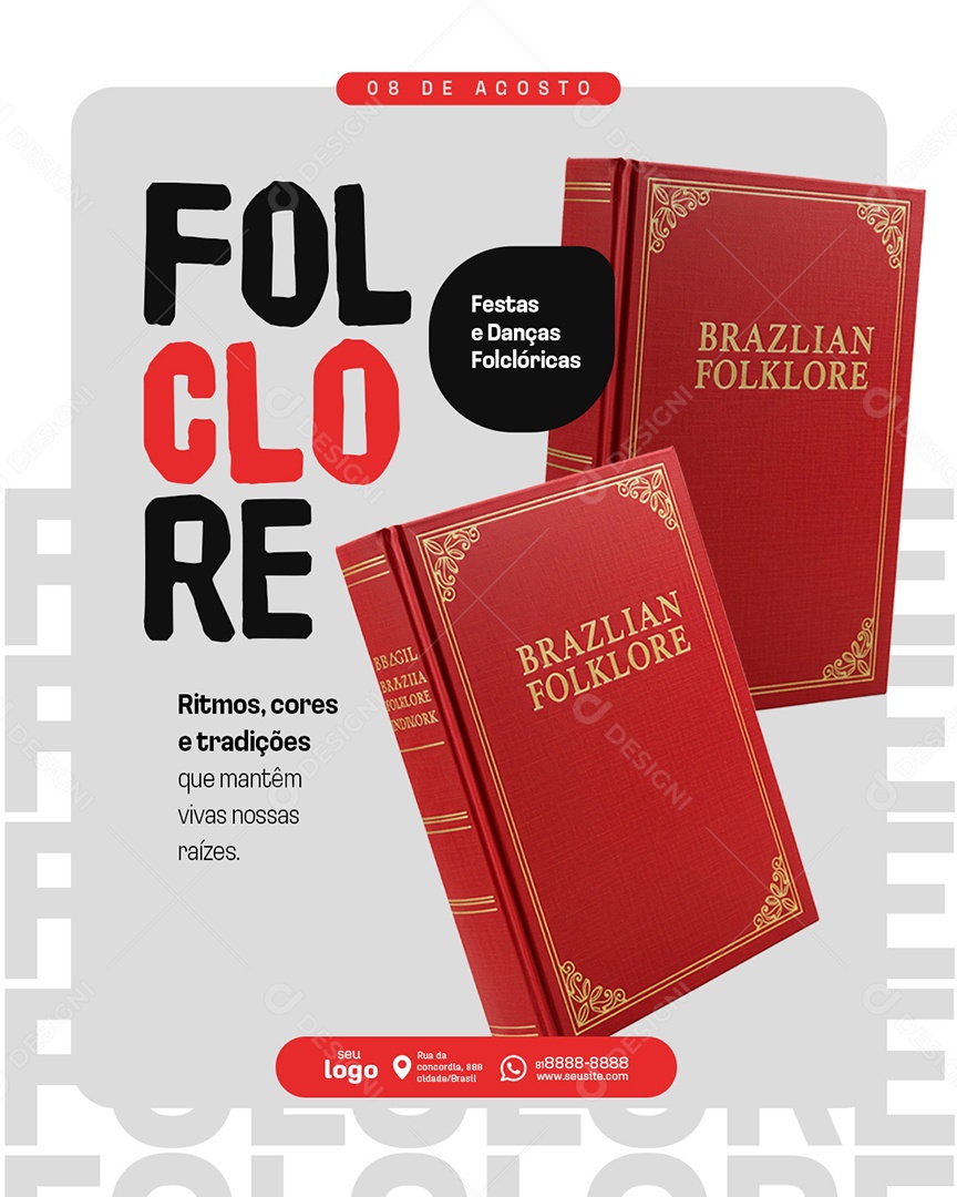 Dia do Folclore 22 de Agosto Social Media PSD Editável