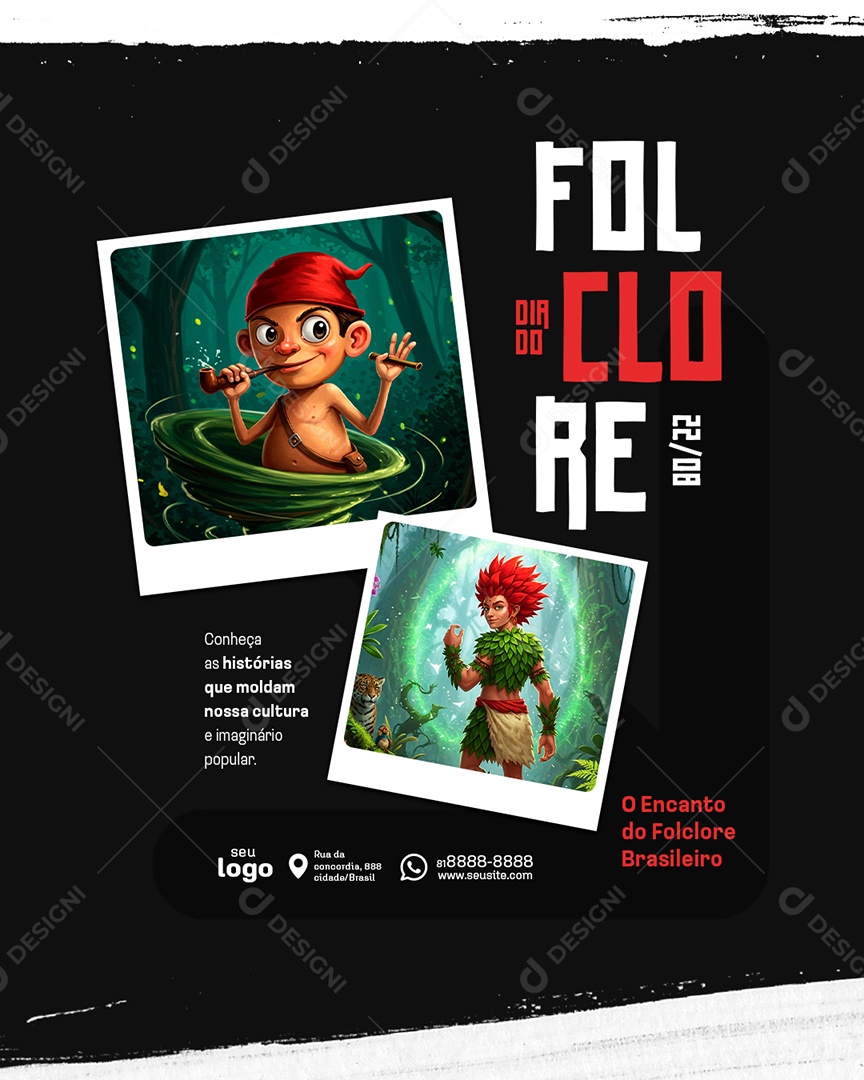 Dia do Folclore 22 de Agosto Social Media PSD Editável