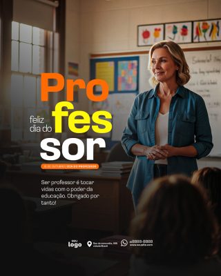 Dia do Professor 15 de Outubro Social Media PSD Editável
