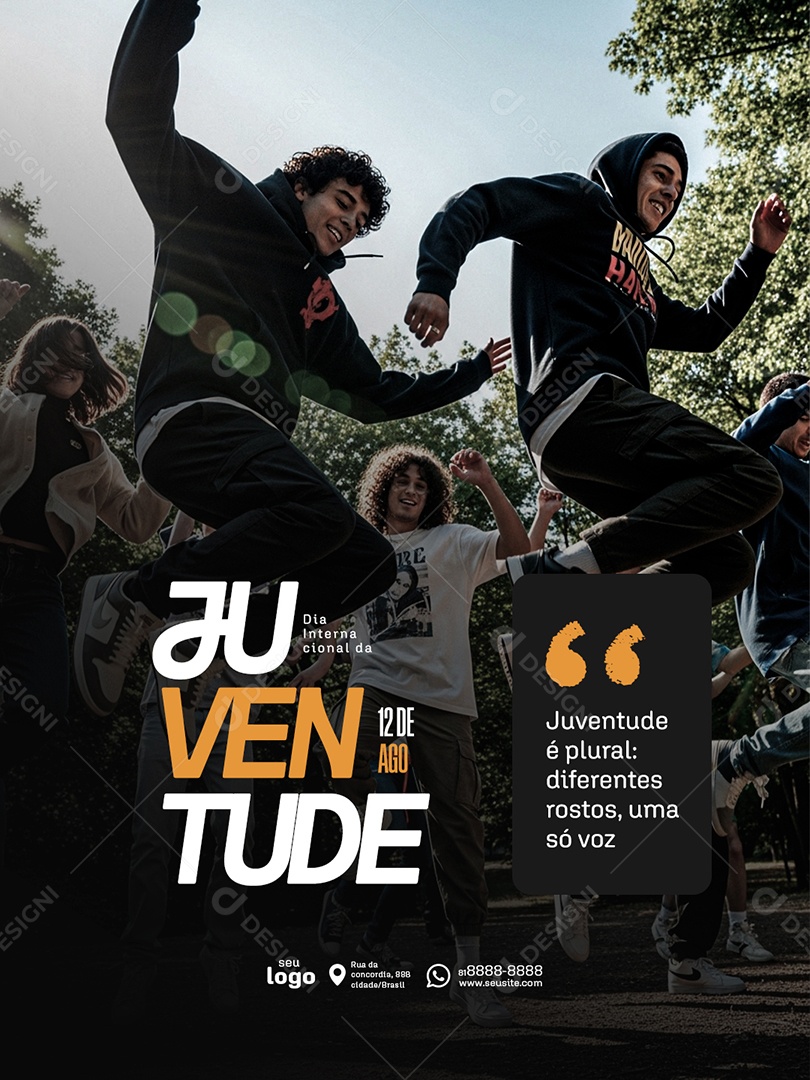 Dia Internacional da Juventude Social Media PSD Editável