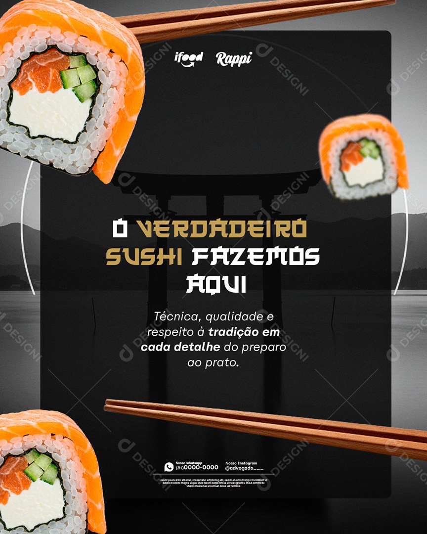Restaurante Japa Sushi Social Media PSD Editável