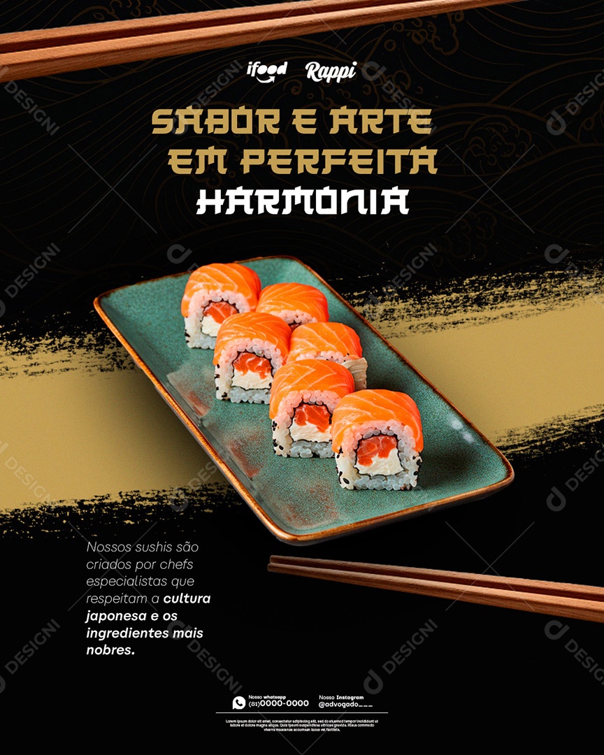 Restaurante Japa Sushi Social Media PSD Editável