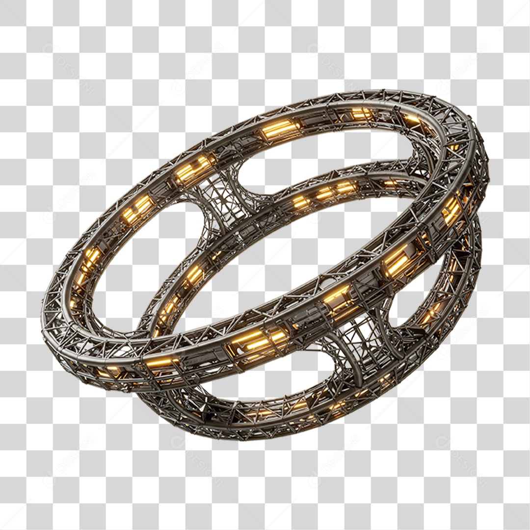 Estrutura Metálica Circular com Led PNG Transparente