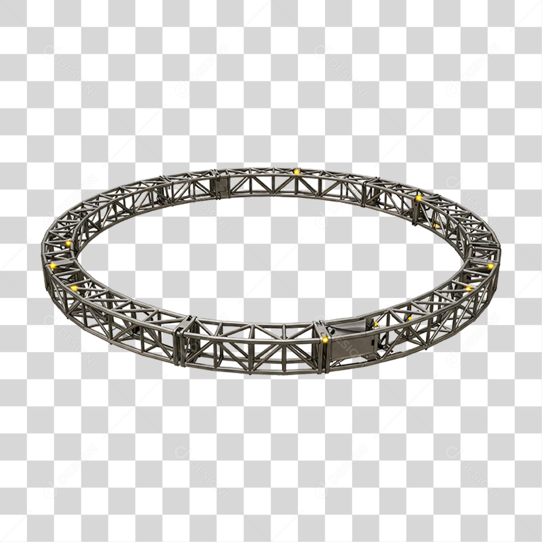 Estrutura Metálica Circular com Led PNG Transparente