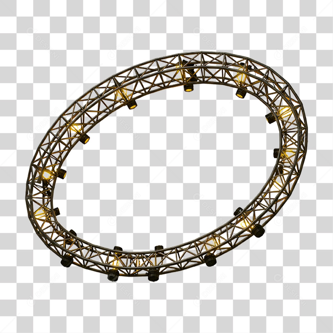 Estrutura Metálica Circular com Led PNG Transparente