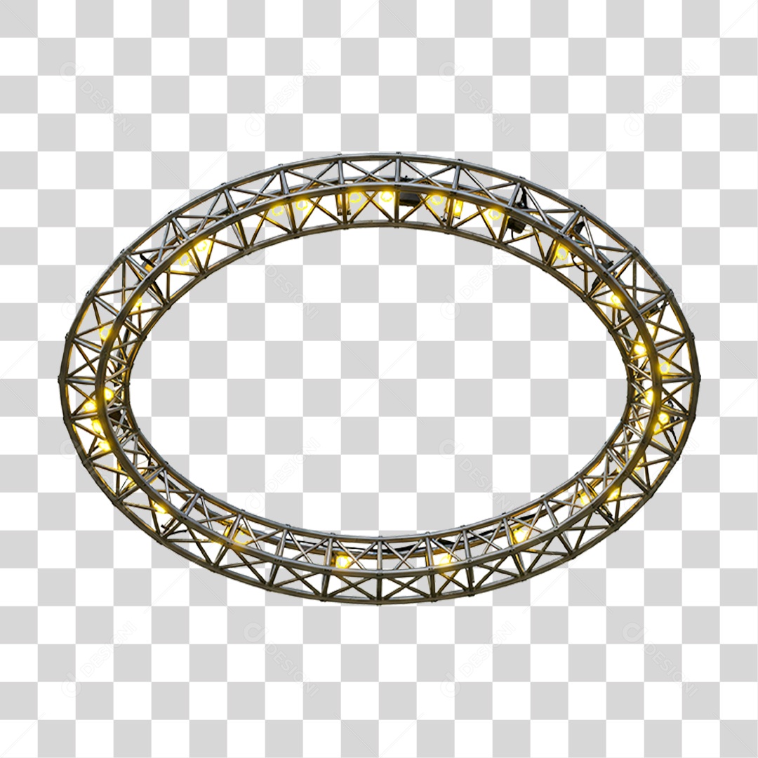 Estrutura Metálica Circular com Led PNG Transparente
