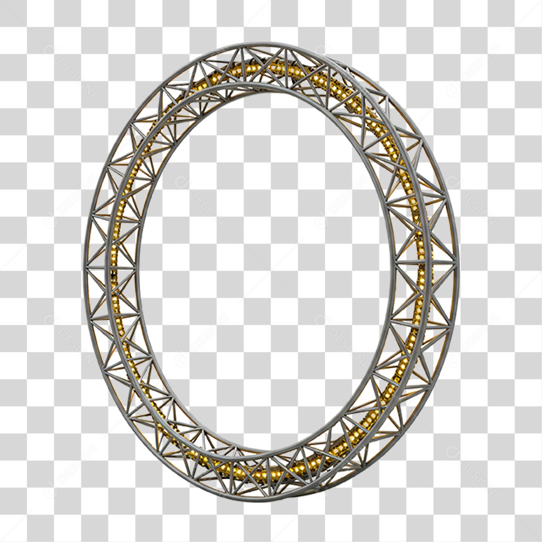 Estrutura Metálica Circular com Led PNG Transparente