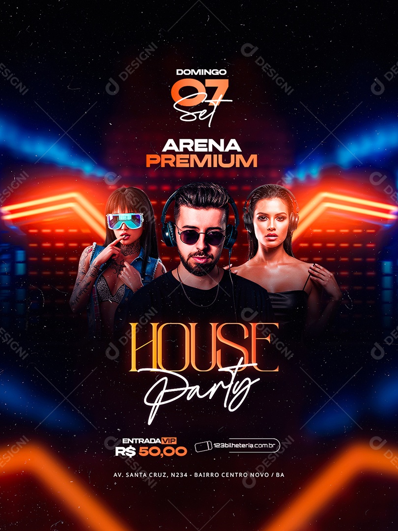 Flyer Próximos Shows House Party Social Media PSD Editável