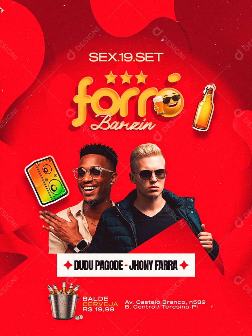 Flyer Próximos Shows Forró Barzin Social Media PSD Editável