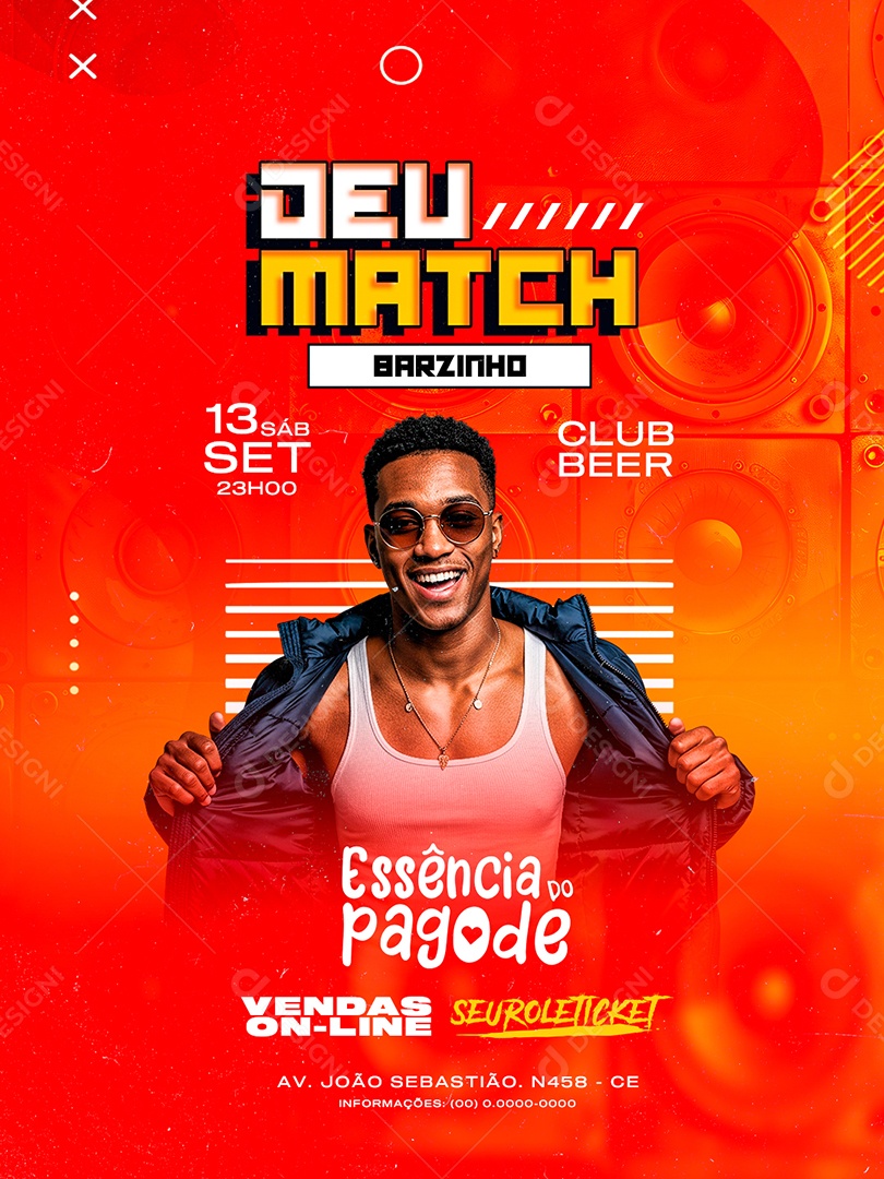 Flyer Próximos Shows Deu Match Barzinho Social Media PSD Editável