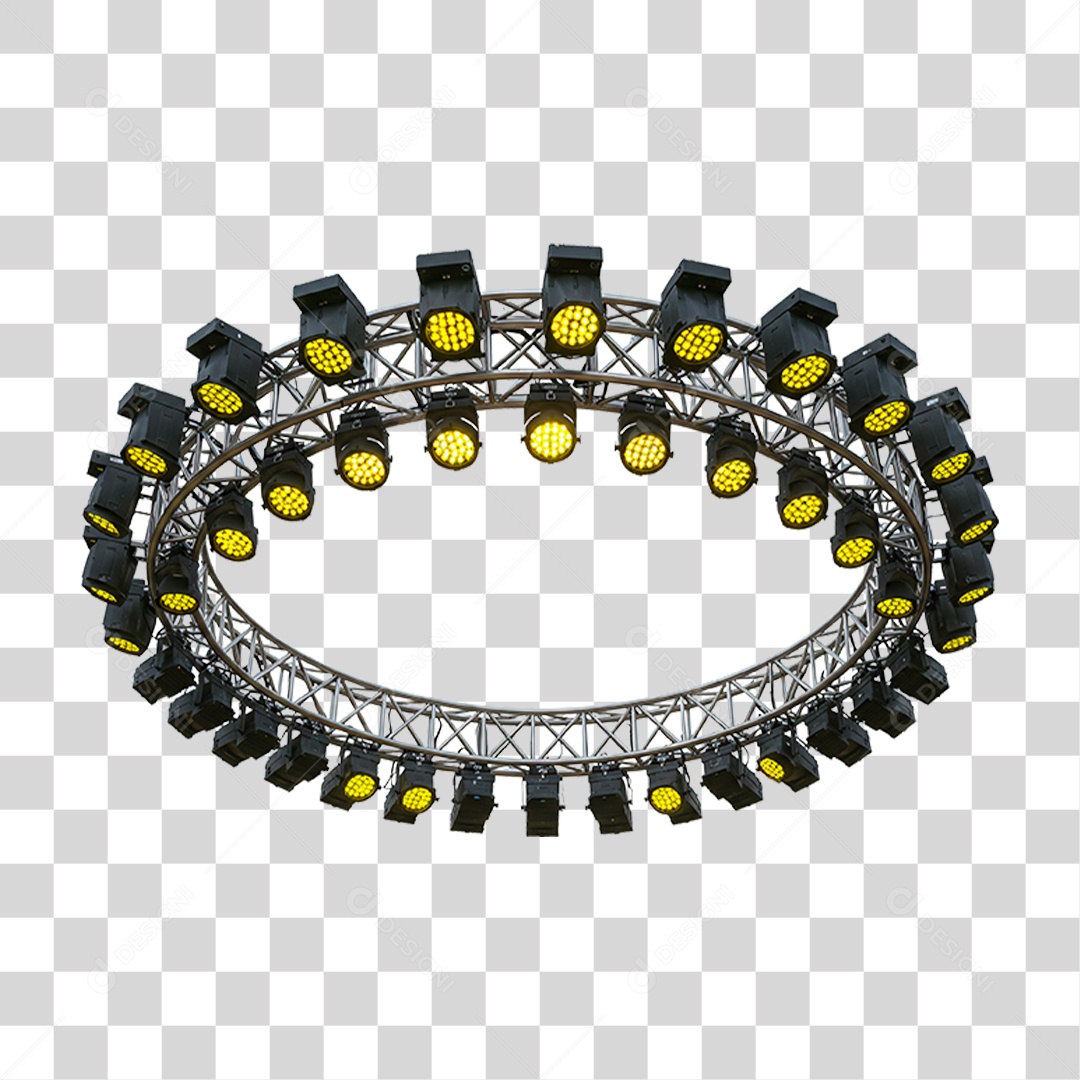Estrutura Metálica Circular com Led PNG Transparente
