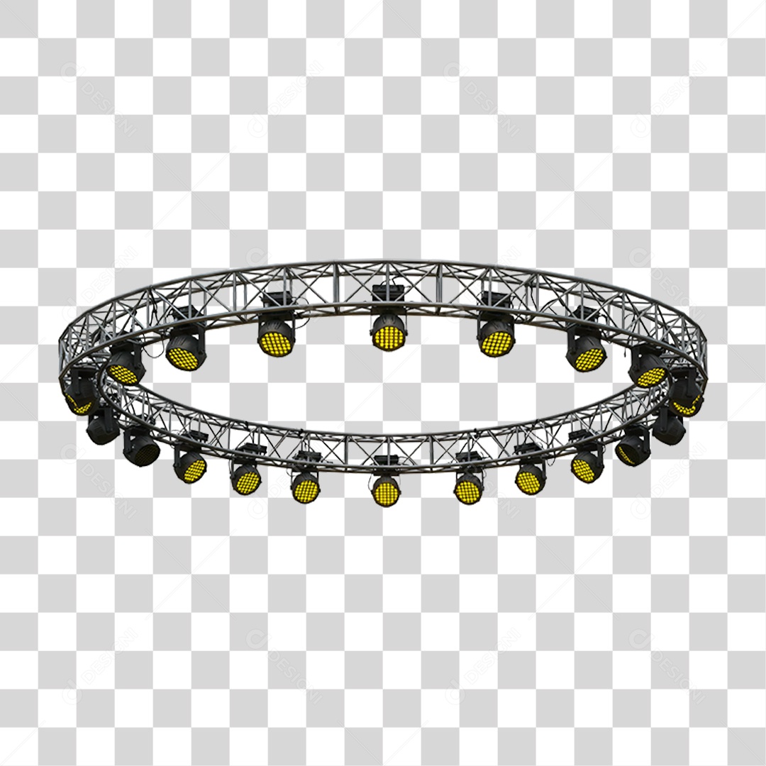 Estrutura Metálica Circular com Led PNG Transparente