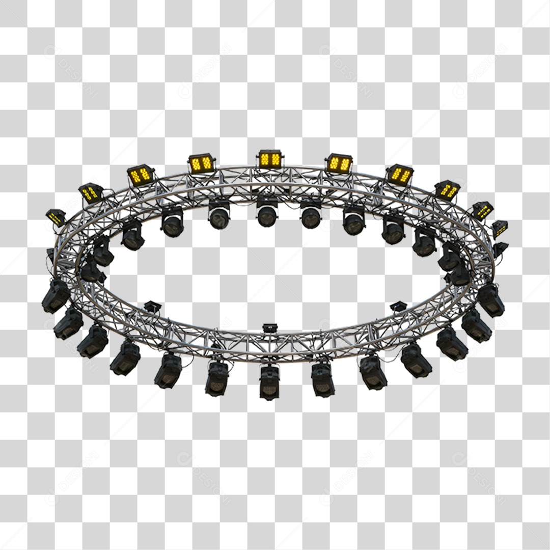 Estrutura Metálica Circular com Led PNG Transparente