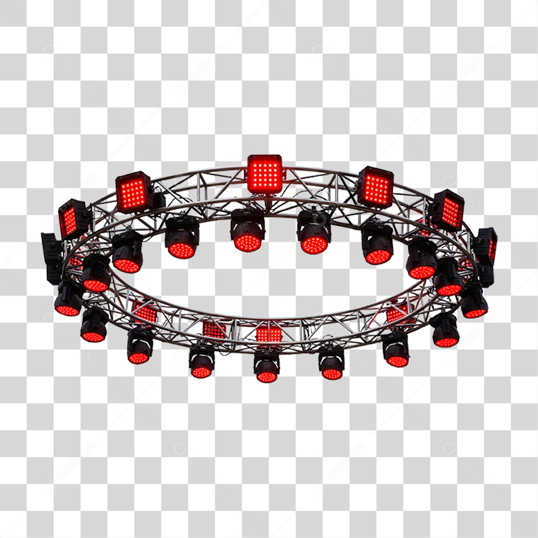 Estrutura Metálica Circular com Led PNG Transparente