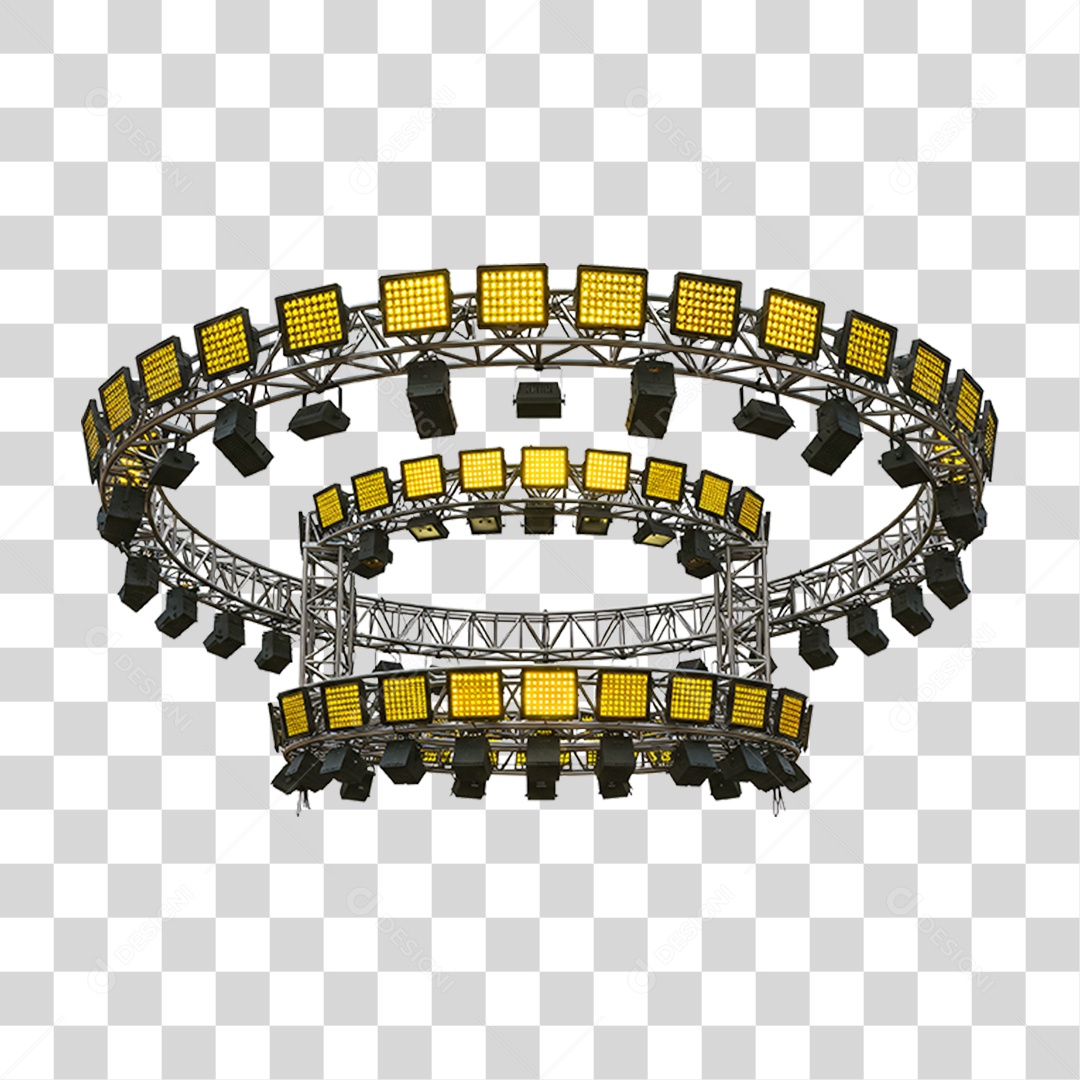 Estrutura Metálica Circular com Led PNG Transparente