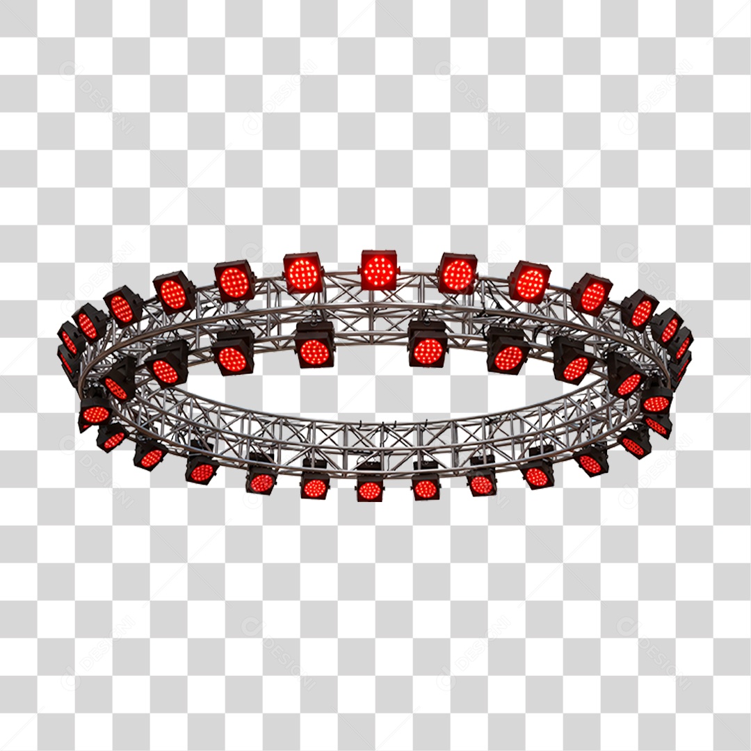 Estrutura Metálica Circular com Led PNG Transparente