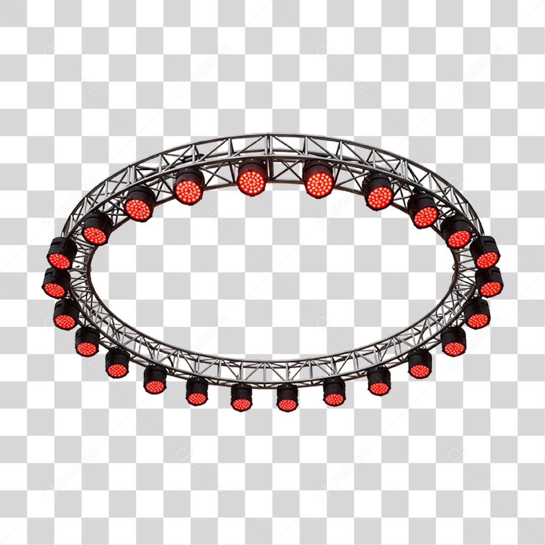 Estrutura Metálica Circular com Led PNG Transparente